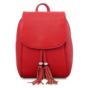 Nowość: skórzany plecak tuscany leather czerwony w super cenie
