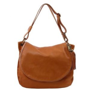 Nowość. miękka torba skórzana tuscany leather cognac w super cenie