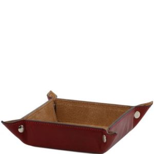 Nowość. skórzana tacka tuscany leather s czerwona w super cenie