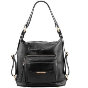 Nowość. Skórzana torba Tuscany Leather TL141535 czarna - super cena