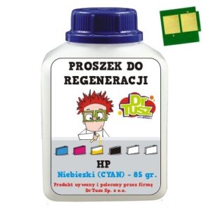 Nowość. super cena: zestaw proszek + chip do hp 124a q6001a cyan