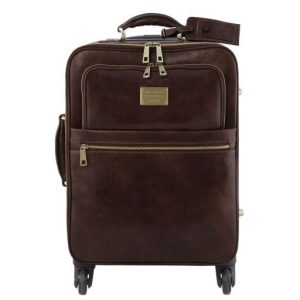 Nowość w super cenie: skórzana walizka tuscany voyager 4w dark brown