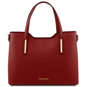 Nowość: czerwona shopperka tuscany leather olimpia w super cenie