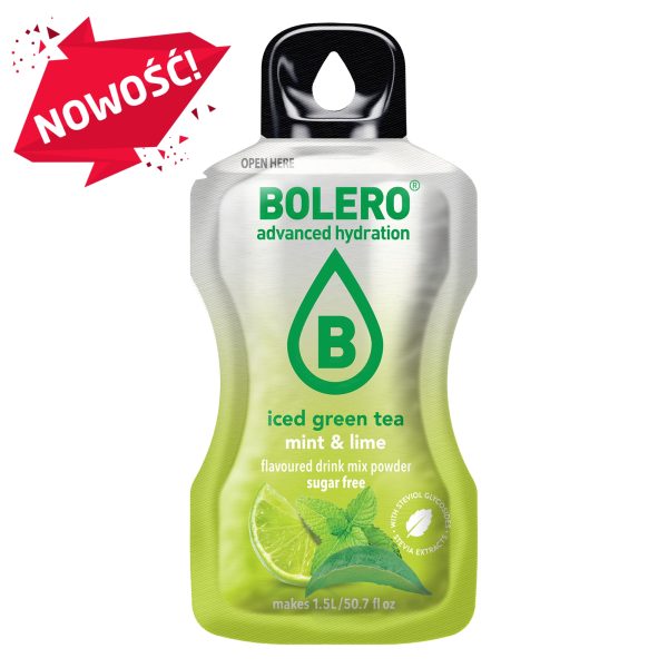 Bolero 8g Iced Green Tea Mint & Lime (Zielona herbata mrożona o smaku mięty i limonki) ze stewią