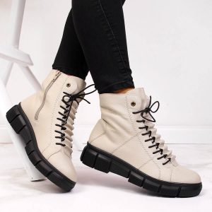 Nowość. super cena: ciepłe botki comfort rieker x3428-60 beżowe