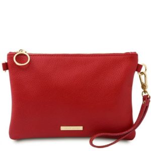 Nowość: czerwona kopertówka Tuscany Leather z miękkiej skóry w super cenie