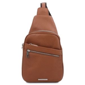 Nowość. skórzana listonoszka tuscany leather albert cognac w super cenie