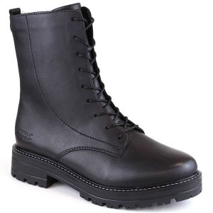 Nowość. super cena: czarne botki skórzane remonte d2278-01 ocieplane