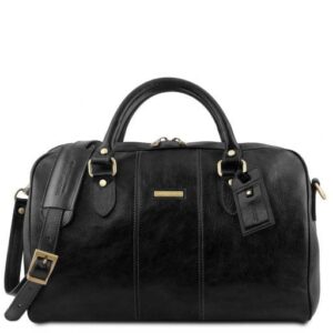 Nowość. skórzana torba duffle lisboa s czarna w super cenie