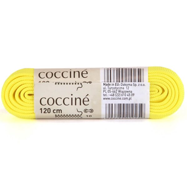 Sznurowadła bawełniane płaskie żółte 120 cm Coccine