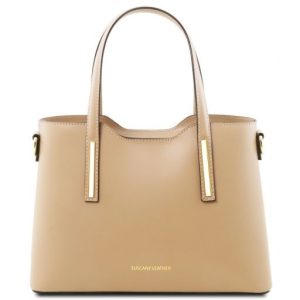 Nowość. szampanowa shopperka tuscany leather olimpia s w super cenie