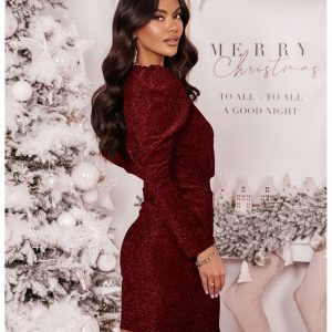 Nowość. super cena: olśniewająca sukienka darling z czerwonym brokatem