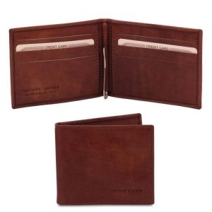 Nowość: eleganckie brązowe etui na karty i gotówkę tl w super cenie