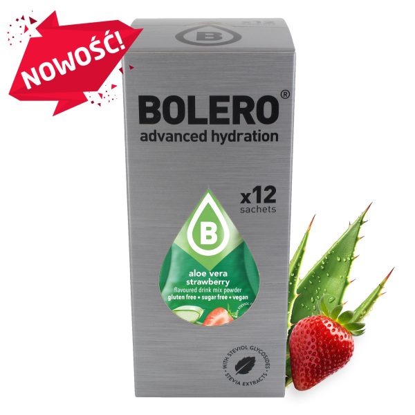 Bolero 9g 12szt Aloe Vera Strawberry (Aloes z truskawką) ze stewią