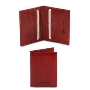 Nowość. Ekskluzywne czerwone etui Tuscany Leather na karty w super cenie