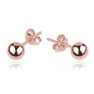 Nowość. srebrne kolczyki kulki 4mm rose gold w super cenie