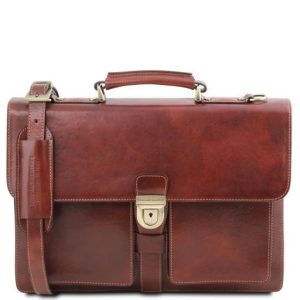 Nowość. elegancka teczka skórzana assisi 3w1 brąz w super cenie