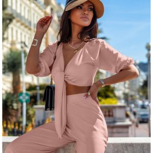 Nowość. stylowy komplet galapagos w super cenie - brudny róż