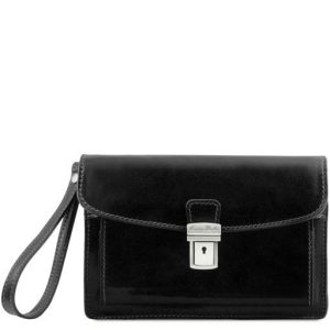 Nowość. skórzana saszetka tuscany leather max czarna w super cenie