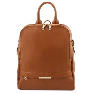 Nowość. skórzany plecak tuscany leather cognac dla kobiet w super cenie