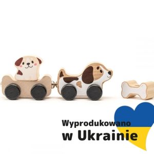 Nowość. cubika drewniany pociąg mądry piesek w super cenie