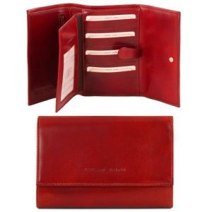 Nowość w super cenie: czerwony portfel Tuscany Leather 3x składany