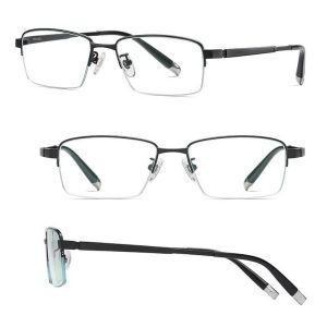 Ultralekkie tytanowe okulary zerówki z filtrem Blue Light do komputera Czarne TN828