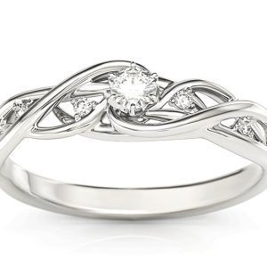 Pierścionek z białego złota z brylantami BP-75B