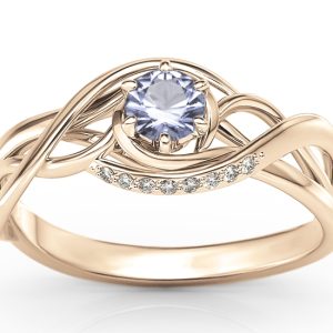 Pierścionek z różowego złota z tanzanitem i brylantami BP-7130P