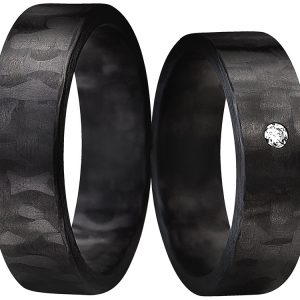 Obrączka wykonana z karbonu z diamentem SWCR-200/6-D-K