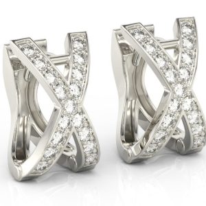 Kolczyki z białego złota z cyrkoniami BP-84B-C