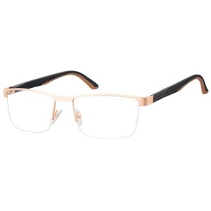 Męskie żyłkowe oprawki korekcyjne okulary zerówki 982E złoty/czarny