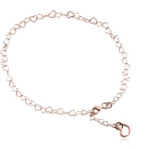 Bransoletka łańcuszkowa serca z Sercem - rose gold