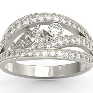 Pierścionek biegaczka z białego złota z brylantami BP-94B