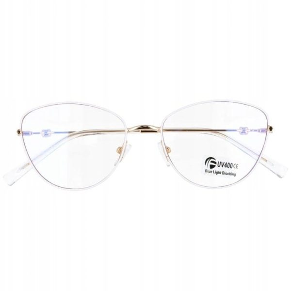Okulary kocie oczy z filtrem BLUE LIGHT do komputera zerówki 2542-5