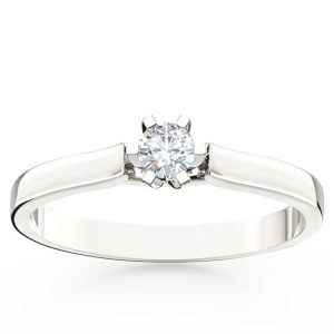 Pierścionek zaręczynowy z białego złota z brylantem LP-8016B