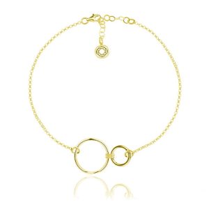 Srebrna bransoletka z kołami Aurelia - 24k złocenie