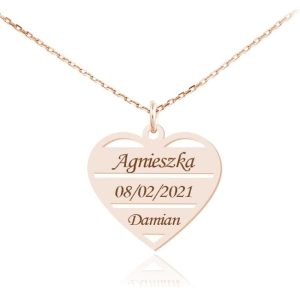 Naszyjnik Serce Renelle II z Imionami rose gold - Grawer