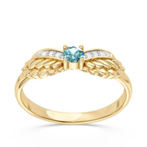 Pierścionek z żółtego złota z topazem i brylantami CP-62Z