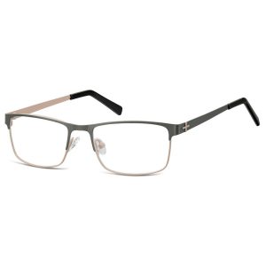 Męskie oprawki korekcyjne zerówki okulary prostokątne M3C szare