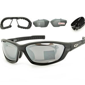 Szerokie okulary przeciwsłoneczne z polaryzacją GOGGLE T420-4R Korekcja + Pasek + Gąbka