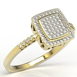 Pierścionek z żółtego złota z brylantami LP-64Z-R