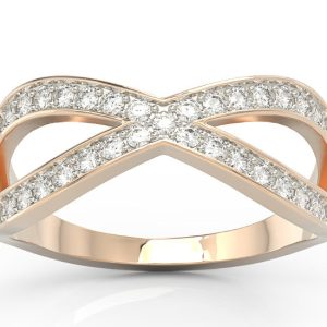 Pierścionek z różowego złota z diamentami BP-84P