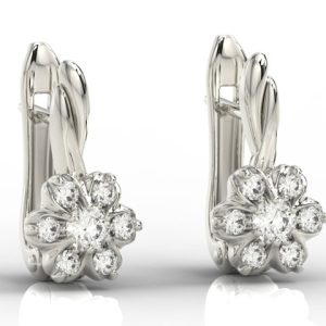 Kolczyki z białego złota z białym szafirem i brylantami APK-68B