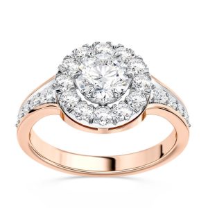 Pierścionek z różowego i białego złota z brylantami CP-93PB-R G/Si1