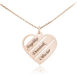 Naszyjnik Serce Renelle z Imionami - rose gold - Grawer