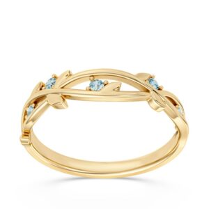 Pierścionek z żółtego złota z topazami CP-61Z