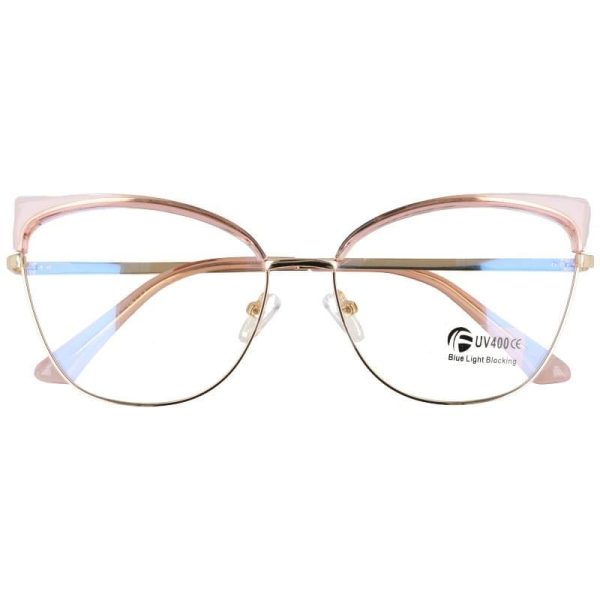 Okulary kocie do komputera damskie z filtrem BLUE Light zerówki 2575-2