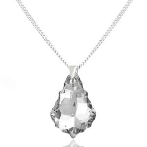 Srebrny naszyjnik z kryształem Swarovski - Baroque
