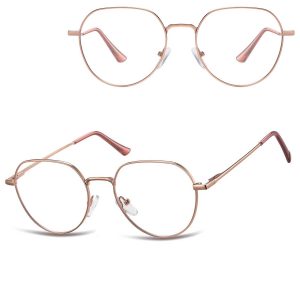 Okulary zerówki lenonki oprawki korekcyjne medium M294 złote